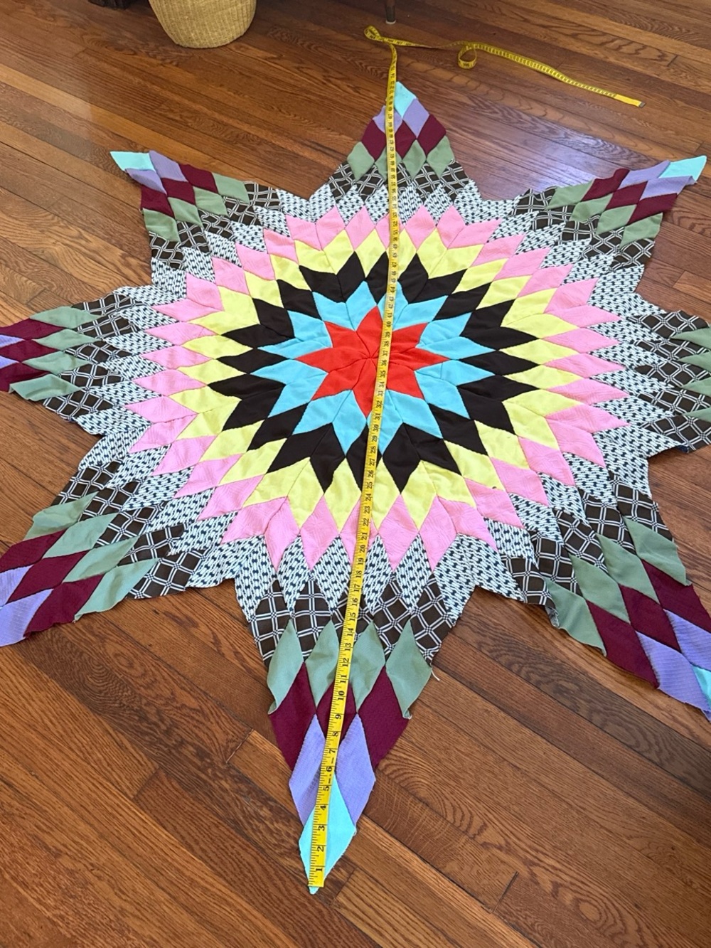 Vintage handmade Lonestar quilt top